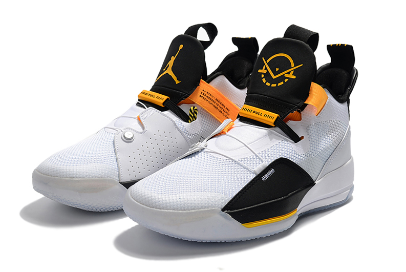 Air Jordan 33 White Yellow Black Shoes